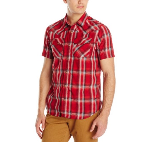 prAna Men's Holstad Shirt, Crimson, Small, Only $22.73