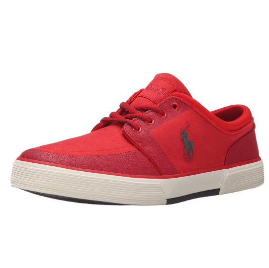 Polo Ralph Lauren Men's Faxon Low Nubuck Fashion Sneaker, Rl2000 Red, 10 D US, Only $20.45