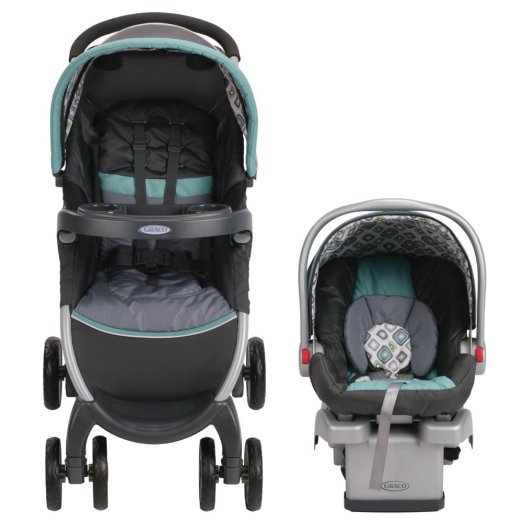 Graco FastAction Fold Click Connect Travel System Stroller, Affinia, One Size, only $124.99, free shipping