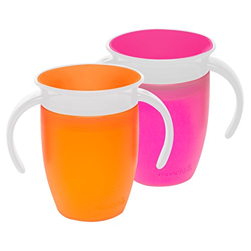 Munchkin Miracle 360 Trainer Cup, Pink/Orange, 7 Ounce, 2 Count, Only  $7.98
