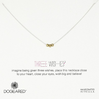 Dogeared Two-Tone Three Wishes Necklace, 18