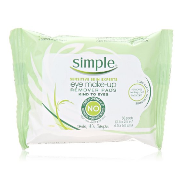 Simple 眼部卸妆巾，30张，点击coupon现仅售$3.12, 免运费！