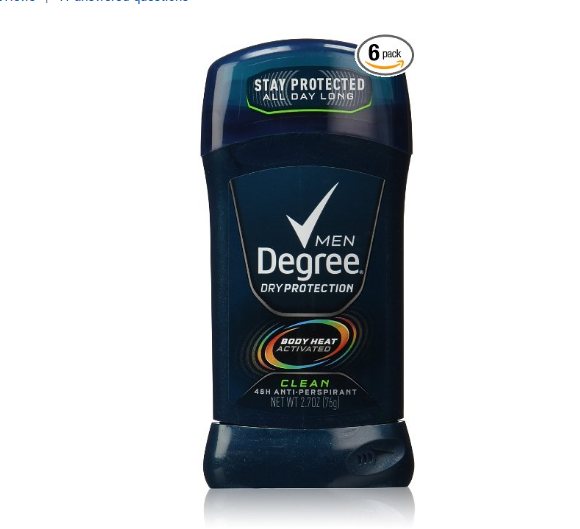 Degree Men Dry Protection Antiperspirant & Deodorant, Clean 2.7 oz (Pack of 6) $7.56