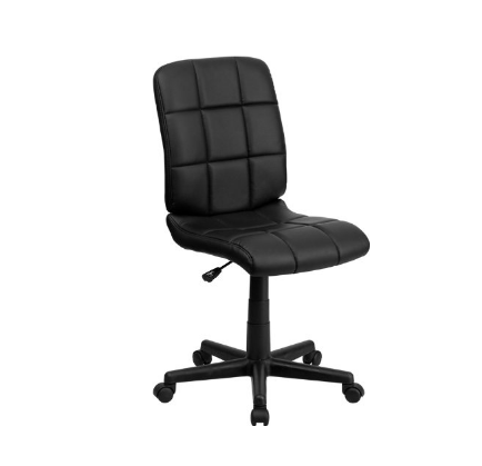 Amazon offers Mid-Back Black Quilted Vinyl Swivel Task Chair for only $39.32