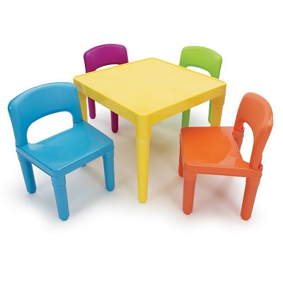 Humble Crew, Vibrant Kids Plastic Table and 4 Chairs Set $24.54