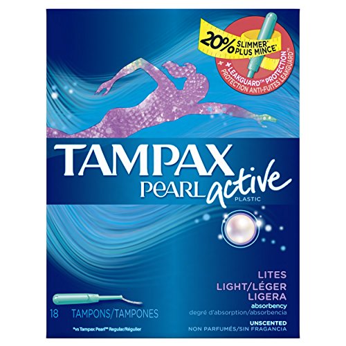 Tampax Pearl Plastic,  Lites/Light Absorbency,  Unscented Tampons, 18 Count, Only $2.77, free shipping after clipping coupon and using SS