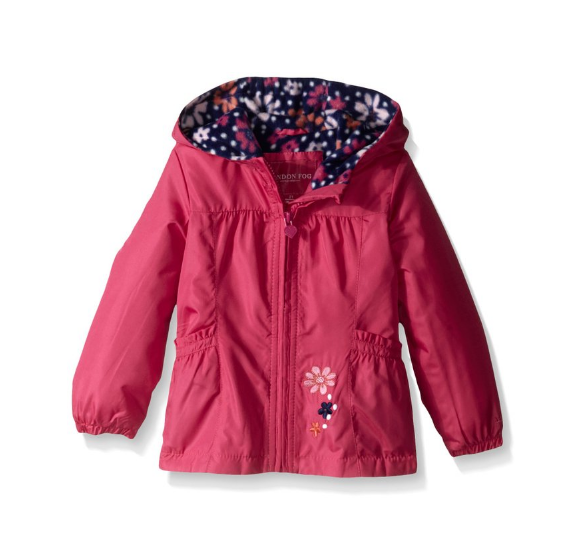 London Fog Big Girls Floral Printed Fleece Lined Jacket, Fuchsia, 14/16, Only $8.15, You Save $31.85(80%)