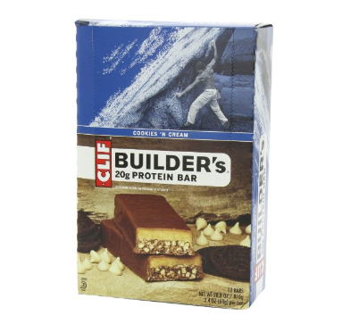 Clif Bar Builder's Bar, Cookies and Cream, 2.4-Ounce Bars, 12 Count, Only $12.60, You Save $5.40(30%)