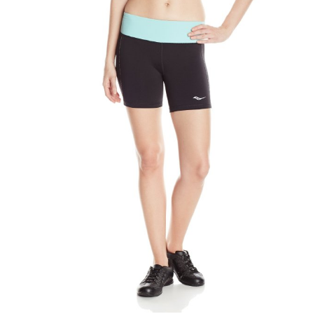 Saucony Women's Scoot Tight Shorts, Black/Oxygen, Small, Only $8.33