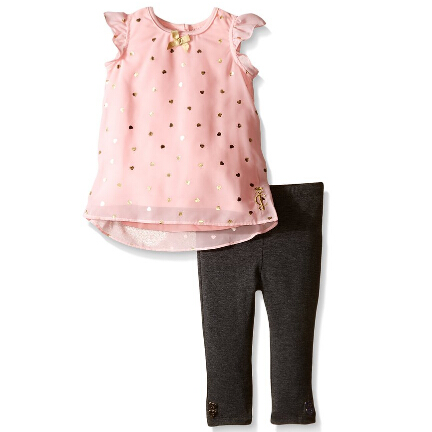 Juicy Couture Girls' Foil Printed Chiffon Top and Spandex Leggings Set  $18.99