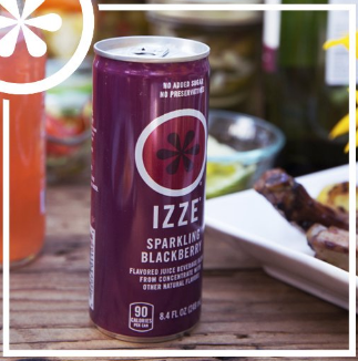 IZZE 气泡果汁，黑莓口味，248Ml/瓶，24瓶装, 现点击coupon后仅售$12.51,免运费！