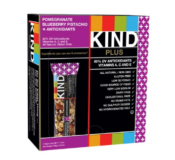 KIND Bars, Pomegranate Blueberry Pistachio + Antioxidants, Gluten Free, 1.4 Ounce Bars, 12 Count, Only $10.16, You Save $12.10(53%)