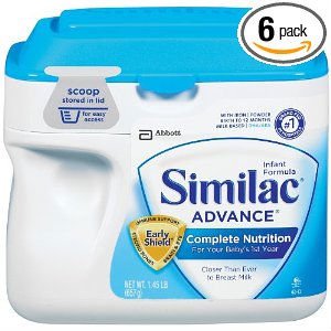 Similac Advance Infant Formula with Iron, Stage 1 Powder, 23.2 Ounces (Pack of 6)  $120.99, free shipping