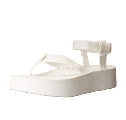 Teva Women's Flatform Platform Ankle Sandal, Bright White, 7 M US, Only $18.68