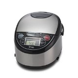 Tiger JAX-T10U-K 5.5-Cup (Uncooked) Micom Rice Cooker with Food Steamer & Slow Cooker, Stainless Steel Black, Only $119.99
