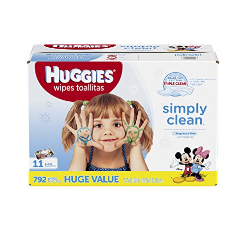 HUGGIES Simply Clean Unscented Baby Wipes, 792 Count, Only $11.23, free shipping after clipping coupon and using SS