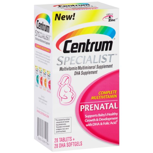 Centrum Specialist Prenatal Complete Multivitamin Supplement (28-Count Tablets + 28-Count Soft-Gels) , only $9.92 free shipping