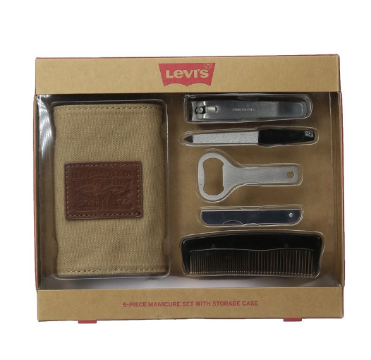 Levi's Men's Manicure Tool Gift Set with Signature Two Horse Logo, Khaki, One Size, Only $10.50, You Save $34.50(77%)