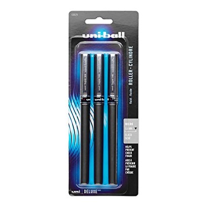 uni-ball Deluxe Micro Point Roller Ball Pens, Black, 3 (60029PP), Only $4.75, You Save $5.47(54%)