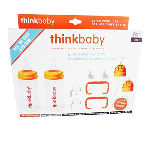 史低價！Thinkbaby 嬰兒奶瓶鴨嘴杯吸管杯多合一套裝，原價$24.99，現僅售$12.40