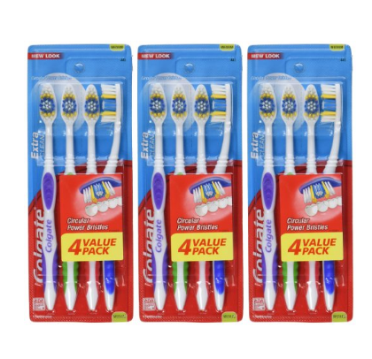 Colgate Extra Clean Full Head, Medium Toothbrush, 4-Count (Pack of 3), Only $8.88
