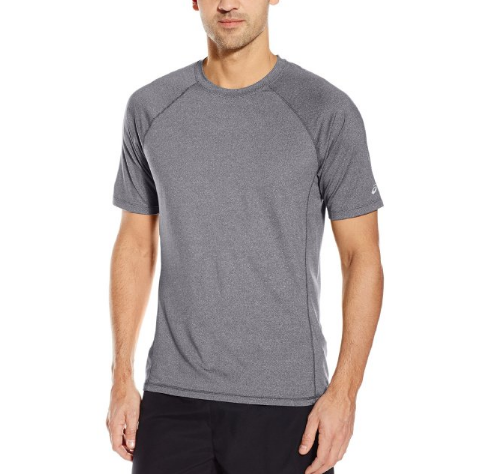 ASICS Men's Everyday Tech Tee, Dark Grey Heather, Large, Only $12.38, You Save $19.62(61%)