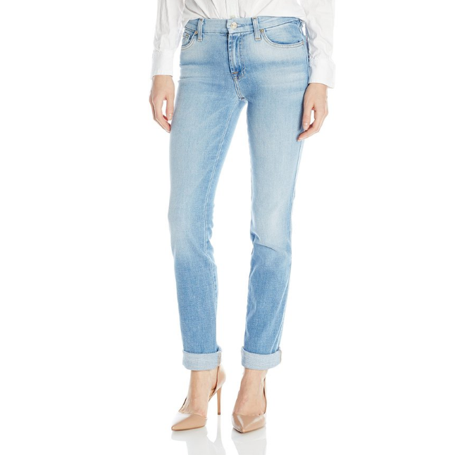 7 For All Mankind Women's Kimmie Straight Jean, Mediterranean Sky, 25, Only $48.80