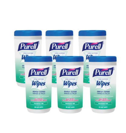 Purell 9121-06-CMR Hand Sanitizing Wipes, Fragrance Free, 40 Count Canister (Pack of 6), Only $10.81 via clip coupon