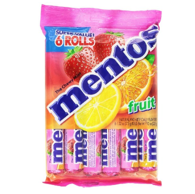 補貨啦！Mentos Rolls 果汁軟糖， 六條裝, 現僅售$3.06, 免運費