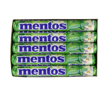 銷量冠軍！Mentos Rolls 果汁軟糖,15條裝，青蘋果口味，原價$15.63現點擊coupon后僅售$7.30, 免運費！
