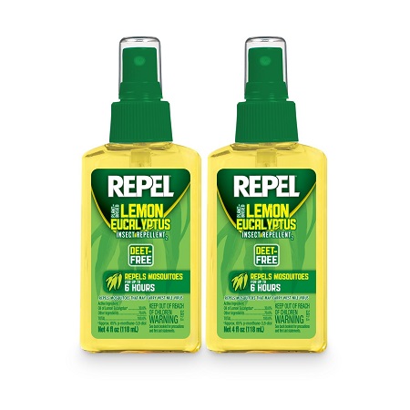 REPEL HG-24109 Lemon Eucalyptus Natural Insect Repellent with 4 oz Pump Spray, Twin Pack, only $8.99