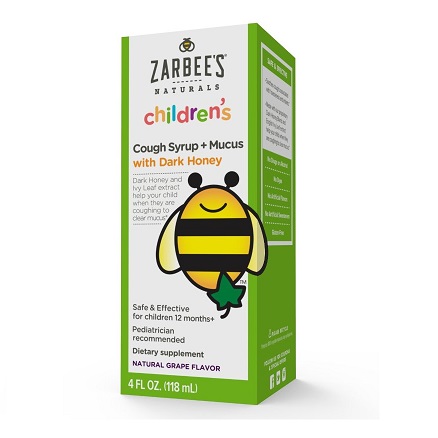 Zarbee's Naturals Children's Cough Syrup + Mucus with Dark Honey, Natural Grape Flavored Formula That Soothes Throats, 4 Ounce Bottle Safe, effective, drug free, only $2.24