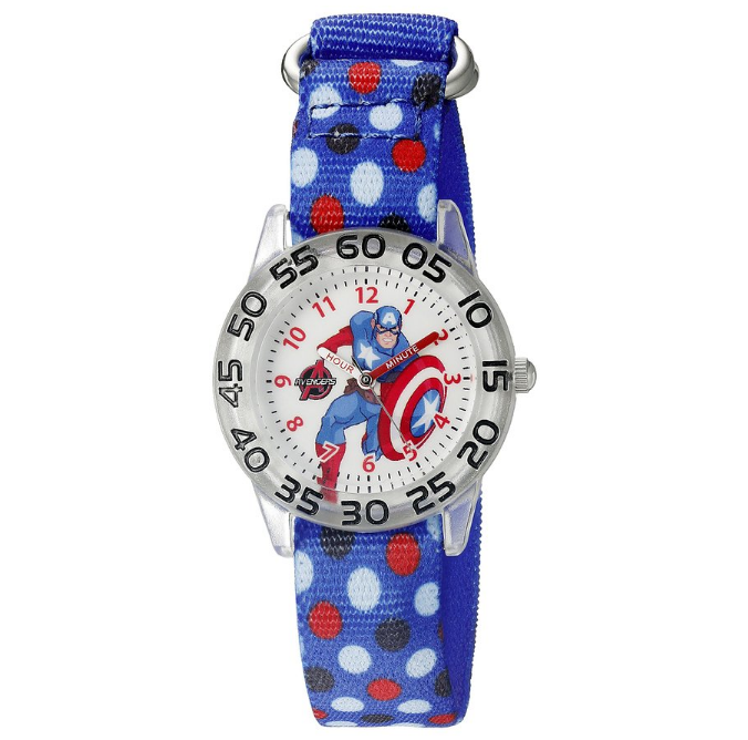 美隊無敵！Marvel Captain America Kids' W002603漫威 美國隊長兒童手錶, 現僅售$5.32