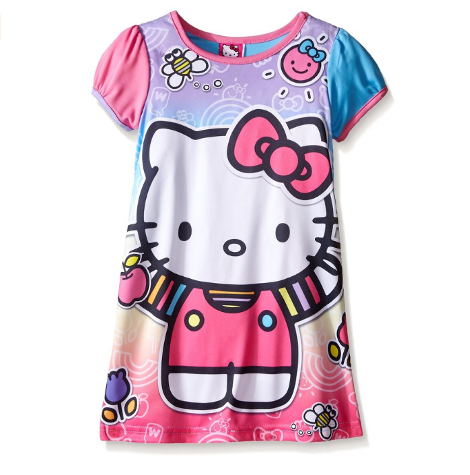 Hello Kitty 可爱卡通图案儿童睡衣，现仅售$8.88
