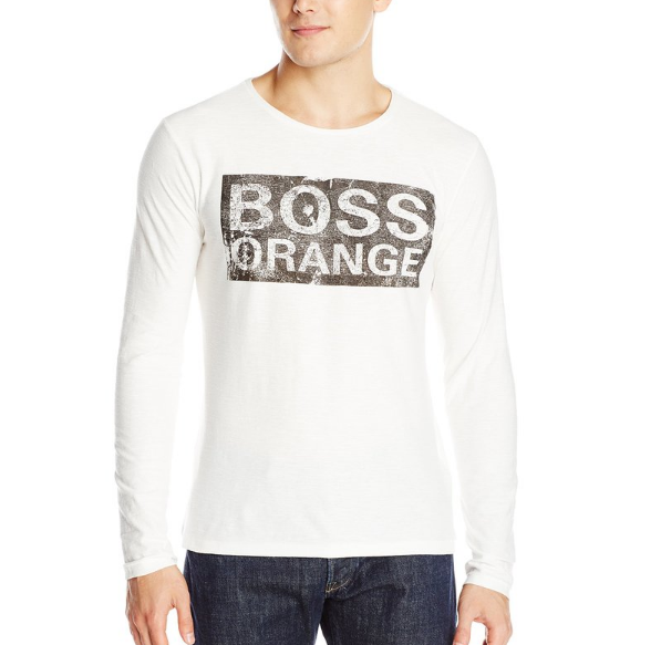 HUGO BOSS 雨果博斯 橙标 男士纯棉长袖T恤, 原价$65, 现仅售$17.10