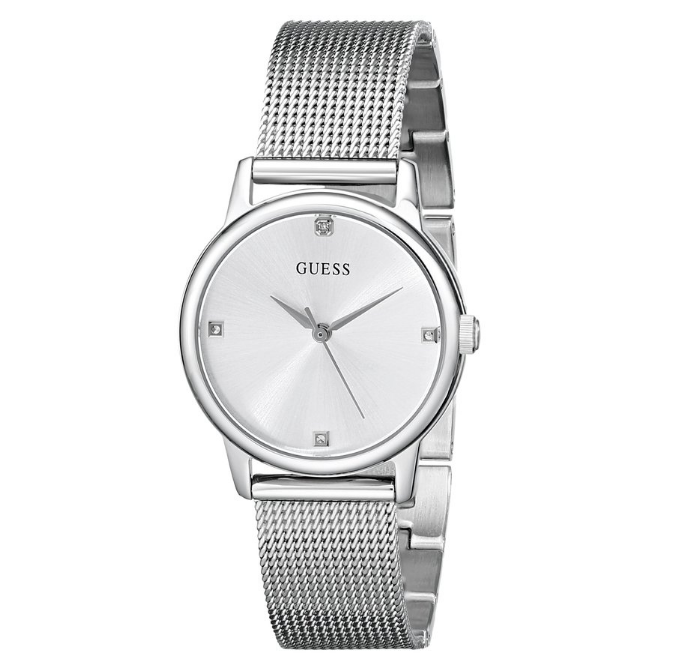 GUESS Women's U0532L1 Silver-Tone Mesh Watch with Self-Adjustable Bracelet only$50