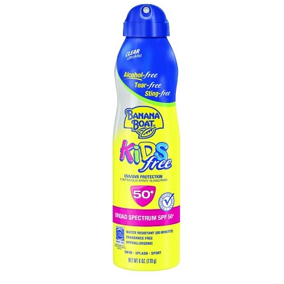 Banana Boat Sunscreen Kids Ultra Mist Tear-Free Sting Free Broad Spectrum Sun Care Sunscreen Spray - SPF 50, 6 Ounce , only $6.55, free shipping after using SS