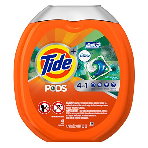 Tide Pods Plus Febreze He Turbo Laundry Detergent Pacs Tub, Botanical Rain, 61 Count , only $13.97, free shipping after clipping coupon and using SS