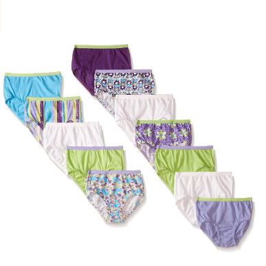 Fruit of the Loom Big Girls' Brief, Assorted, 8 (Pack Of 12), Only $10.99