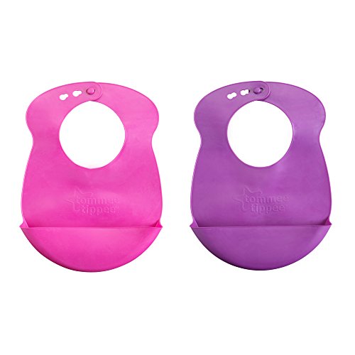 Tommee Tippee Easi-Roll Bib, Pink and Purple/Pink and blue, 2 Count, Colors may vary, only $5.87