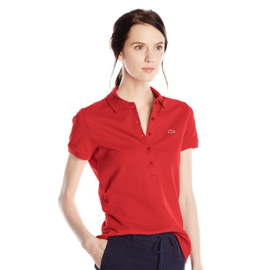 Lacoste Women's Short-Sleeve Stretch Pique Slim-Fit Polo Shirt，only $40.73