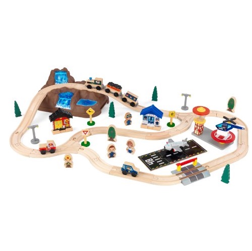 史低价！KidKraft 木质火车玩具组，61片，现仅售$24.26