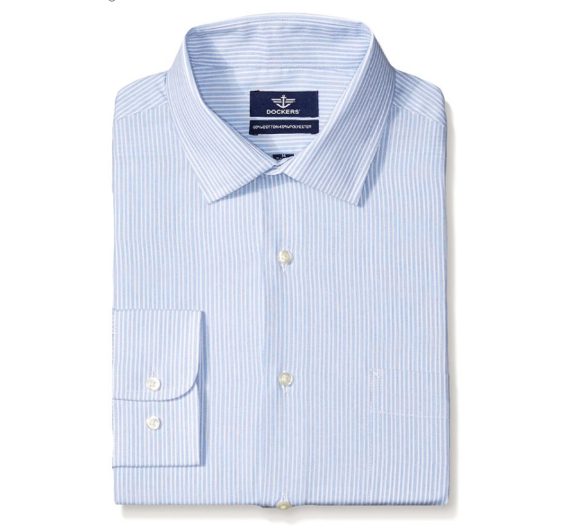 Dockers Men's Stripe Classic Shirt - Button Down Collar only $12.32 via code: DAPPER