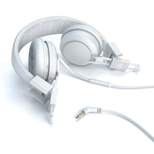 JLab INTRO Premium On-Ear Headphones, with Universal Mic (White), only $6.89