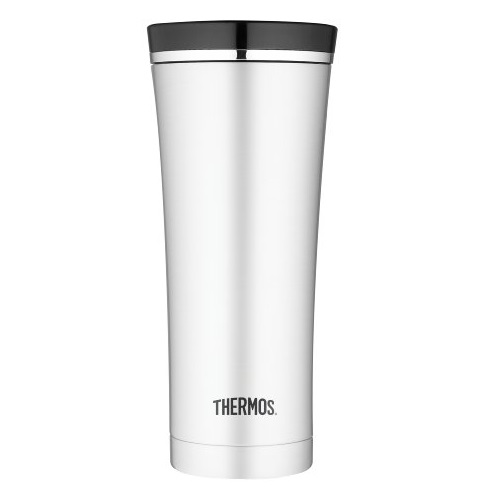 Thermos 16 Ounce Vacuum Insulated Travel Mug, Steel/Black, only $12.49