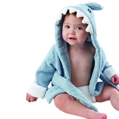 超萌！大降！史低價！Baby Aspen Baby藍色寶貝鯊魚浴袍， 原價$38.00，現僅售$15.29