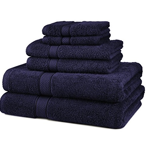 史低价！Pinzon超柔软亲肤  纯埃及棉浴巾毛巾6件套，原价$21.99，现仅售 $19.47。多种颜色可选