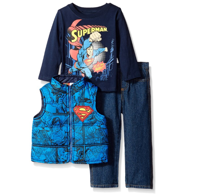 DC Comics Boys' 3 Piece Superman Vest Set only $13.62