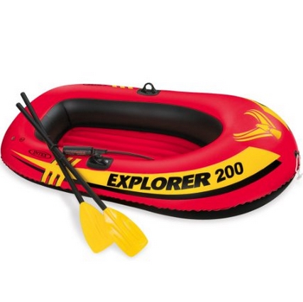 Intex Explorer 200充气橡皮艇+ 一对桨 + 充气泵 $16.62