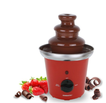 Ovente CFS43R Two-Tier Stainless Steel Party Chocolate Fondue Fountain, 9 inch, Red only $20.99